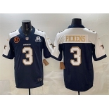 Men's Dallas Cowboys #3 George pickens Navy F.U.S.E. With John Madden Patch & Established In 1960 Patch Thanksgiving Vapor Limited Stitched Football Jersey