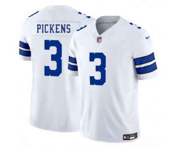 Men's Dallas Cowboys #3 George pickens White 2025 F.U.S.E. Vapor Untouchable Limited Football Stitched Jersey