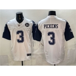 Men's Dallas Cowboys #3 George pickens White F.U.S.E. 94 Marshawn Kneeland Memorial Patch Thanksgiving Vapor Limited Stitched Football Jersey