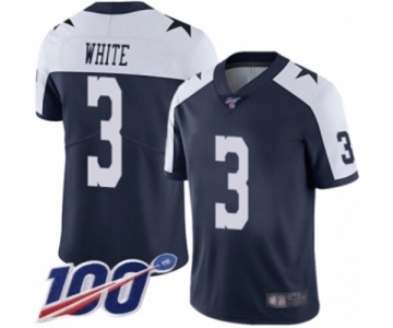 Men's Dallas Cowboys #3 Mike White Navy Blue Throwback Alternate Vapor Untouchable Limited Player 100th Season Football Jersey