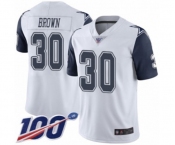 Men's Dallas Cowboys #30 Anthony Brown Limited White Rush Vapor Untouchable 100th Season Football Jersey