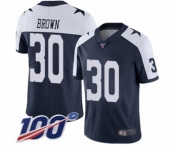Men's Dallas Cowboys #30 Anthony Brown Navy Blue Throwback Alternate Vapor Untouchable Limited Player 100th Season Football Jersey