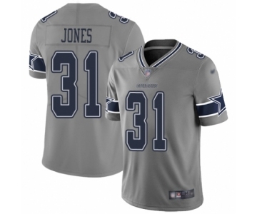 Men's Dallas Cowboys #31 Byron Jones Limited Gray Inverted Legend Football Jersey
