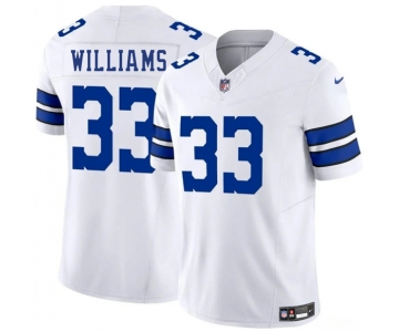 Men's Dallas Cowboys #33 Javonte Williams White 2025 F.U.S.E. Vapor Untouchable Limited Football Stitched Jersey