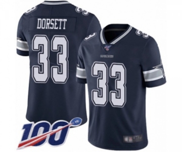 Men's Dallas Cowboys #33 Tony Dorsett Navy Blue Team Color Vapor Untouchable Limited Player 100th Season Football Jersey