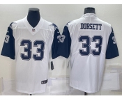 Men's Dallas Cowboys #33 Tony Dorsett White Color Rush Stitched NFL Nike Limited Jersey
