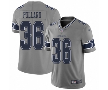 Men's Dallas Cowboys #36 Tony Pollard Limited Gray Inverted Legend Football Jersey