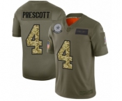 Men's Dallas Cowboys #4 Dak Prescott 2019 Olive Camo Salute to Service Limited Jersey