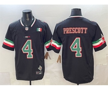 Men's Dallas Cowboys #4 Dak Prescott 2024 Mexico Black F.U.S.E. Stitched Football Jersey