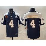 Men's Dallas Cowboys #4 Dak Prescott Navy F.U.S.E. With John Madden Patch & Established In 1960 Patch Thanksgiving Vapor Limited Stitched Football Jersey