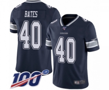 Men's Dallas Cowboys #40 Bill Bates Navy Blue Team Color Vapor Untouchable Limited Player 100th Season Football Jersey