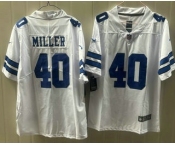 Men's Dallas Cowboys #40 Von Miller Limited White Vapor Jersey Men's Dallas Cowboys #40 Von Miller Limited White Vapor Jersey
