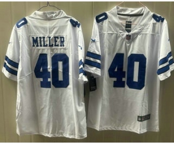 Men's Dallas Cowboys #40 Von Miller Limited White Vapor Jersey