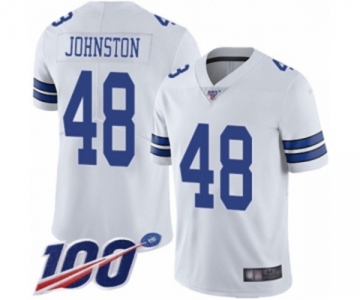 Men's Dallas Cowboys #48 Daryl Johnston White Vapor Untouchable Limited Player 100th Season Football Jersey