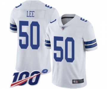 Men's Dallas Cowboys #50 Sean Lee White Vapor Untouchable Limited Player 100th Season Football Jersey