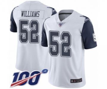 Men's Dallas Cowboys #52 Connor Williams Limited White Rush Vapor Untouchable 100th Season Football Jersey