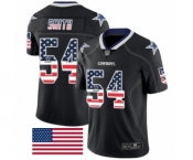 Men's Dallas Cowboys #54 Jaylon Smith Limited Black Rush USA Flag Football Jersey