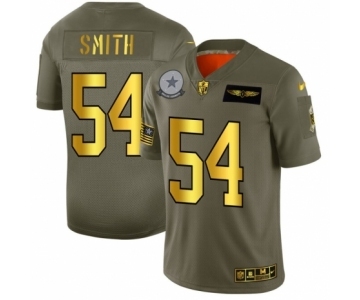 Men's Dallas Cowboys #54 Jaylon Smith Limited Olive Gold 2019 Salute to Service Football Jersey