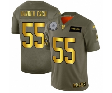 Men's Dallas Cowboys #55 Leighton Vander Esch Limited Olive Gold 2019 Salute to Service Football Jersey