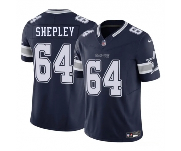 Men's Dallas Cowboys #64 Dakoda Shepleys Navy 2025 F.U.S.E. Vapor Untouchable Limited Football Stitched Jersey