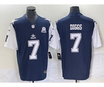 Men's Dallas Cowboys #7 Trevon Diggs Navy Blue FUSE Vapor Thanksgiving 1960 Patch Limited Stitched Jersey