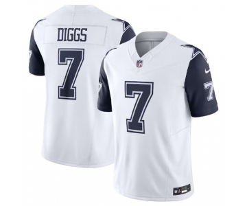 Men's Dallas Cowboys #7 Trevon Diggs White 2023 F.U.S.E. Vapor Limited Stitched Football Jersey