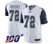Men's Dallas Cowboys #72 Travis Frederick Limited White Rush Vapor Untouchable 100th Season Football Jersey