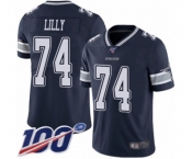 Men's Dallas Cowboys #74 Bob Lilly Navy Blue Team Color Vapor Untouchable Limited Player 100th Season Football Jersey