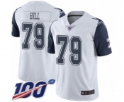 Men's Dallas Cowboys #79 Trysten Hill Limited White Rush Vapor Untouchable 100th Season Football Jersey
