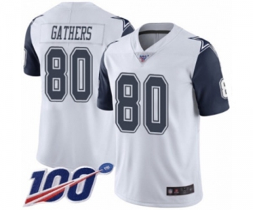 Men's Dallas Cowboys #80 Rico Gathers Limited White Rush Vapor Untouchable 100th Season Football Jersey