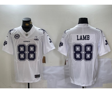 Men's Dallas Cowboys #88 CeeDee Lamb 2024 White F.U.S.E. With Established In 1960 Patch Stitched Football Jersey