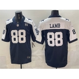 Men's Dallas Cowboys #88 CeeDee Lamb Navy F.U.S.E. 94 Marshawn Kneeland Memorial Patch Vapor Limited Stitched Football Jersey