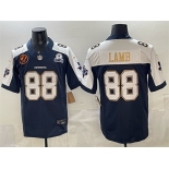 Men's Dallas Cowboys #88 CeeDee Lamb Navy F.U.S.E. With John Madden Patch & Established In 1960 Patch Thanksgiving Vapor Limited Stitched Football Jersey