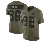 Men's Dallas Cowboys #88 CeeDee Lamb Olive 2025 Salute to Service Limited Football Stitched Jersey