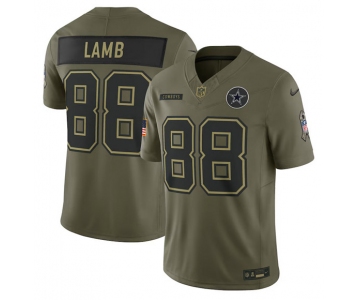 Men's Dallas Cowboys #88 CeeDee Lamb Olive 2025 Salute to Service Limited Football Stitched Jersey