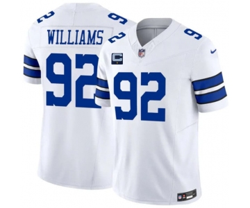Men's Dallas Cowboys #92 Quinnen Williams White 2026 With 1-Star C Patch F.U.S.E. Vapor Untouchable Limited Stitched Football Jersey