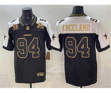 Men's Dallas Cowboys #94 Marshawn Kneeland Black Gold 2025 F.U.S.E. With 5x Super Bowl Champions & Established In 1960 Patch Vapor Limited Stitched Footbal