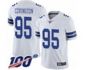 Men's Dallas Cowboys #95 Christian Covington White Vapor Untouchable Limited Player 100th Season Football Jersey