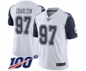 Men's Dallas Cowboys #97 Taco Charlton Limited White Rush Vapor Untouchable 100th Season Football Jersey