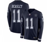 Men's Nike Dallas Cowboys #11 Cole Beasley Limited Navy Blue Therma Long Sleeve NFL Jersey