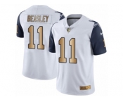 Men's Nike Dallas Cowboys #11 Cole Beasley Limited White Gold Rush NFL Jersey
