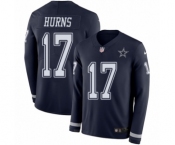 Men's Nike Dallas Cowboys #17 Allen Hurns Limited Navy Blue Therma Long Sleeve NFL Jersey