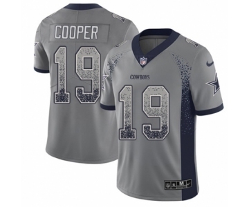 Men's Nike Dallas Cowboys #19 Amari Cooper Limited Gray Rush Drift Fashion NFL Jersey