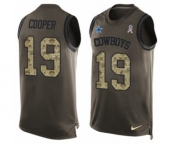 Men's Nike Dallas Cowboys #19 Amari Cooper Limited Green Salute to Service Tank Top NFL Jersey Men's Nike Dallas Cowboys #19 Amari Cooper Limited Green Salute to Service Tank Top NFL Jersey