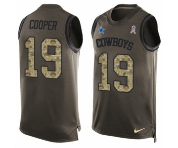 Men's Nike Dallas Cowboys #19 Amari Cooper Limited Green Salute to Service Tank Top NFL Jersey