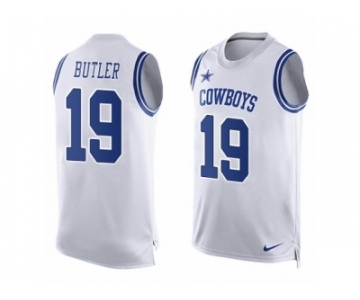 Men's Nike Dallas Cowboys #19 Brice Butler Limited White Player Name & Number Tank Top NFL Jersey