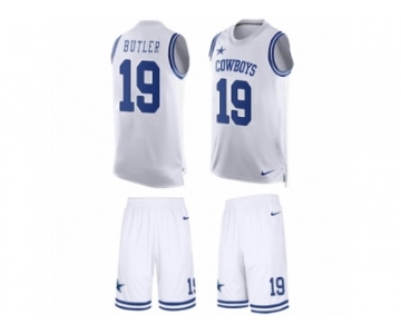 Men's Nike Dallas Cowboys #19 Brice Butler Limited White Tank Top Suit NFL Jersey