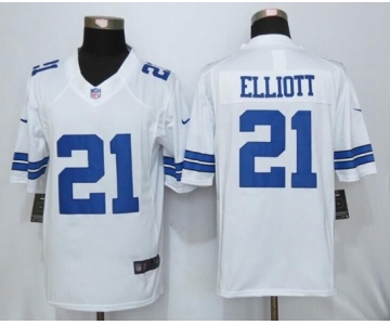 Men's Nike Dallas Cowboys #21 Ezekiel Elliott Limited White NFL Jersey