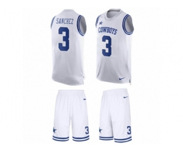 Men's Nike Dallas Cowboys #3 Mark Sanchez Limited White Tank Top Suit NFL Jersey