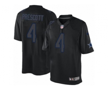 Men's Nike Dallas Cowboys #4 Dak Prescott Limited Black Impact NFL Jersey
